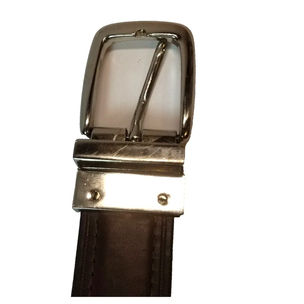 Mens Chaps Black/Brown Reversible Leather Belt‎ Size 30-32